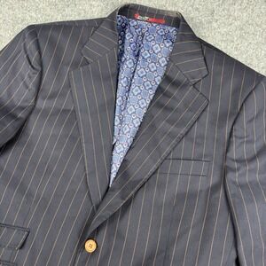 Statement Italy Blazer Men's 44S Pinstripe Wool Cashmere Sport Coat Tailored Fit